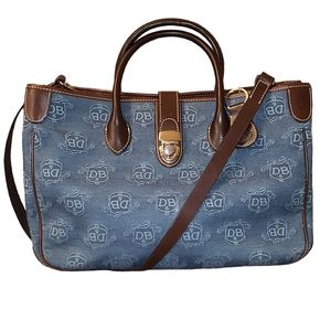 Dooney & Bourke Dark Blue Signature Canvas Satchel